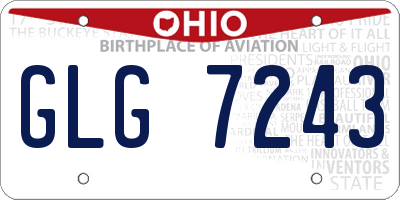 OH license plate GLG7243
