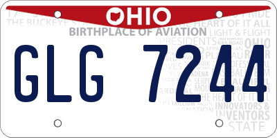 OH license plate GLG7244