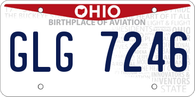 OH license plate GLG7246