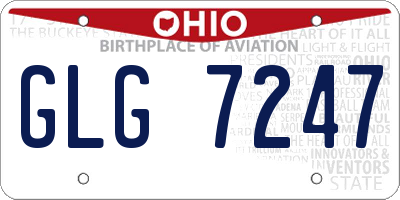 OH license plate GLG7247