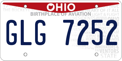 OH license plate GLG7252
