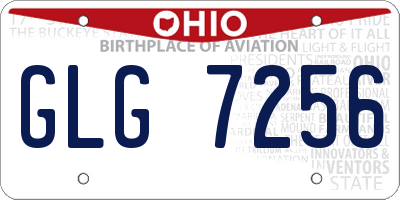 OH license plate GLG7256