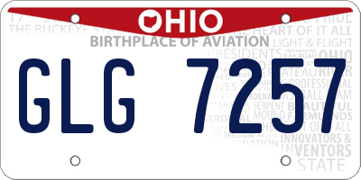OH license plate GLG7257
