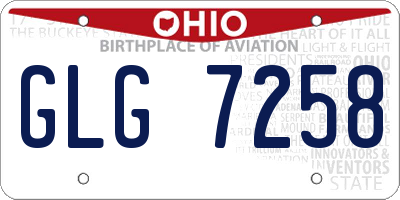 OH license plate GLG7258