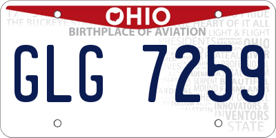 OH license plate GLG7259