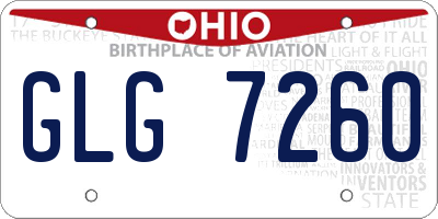 OH license plate GLG7260