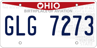 OH license plate GLG7273