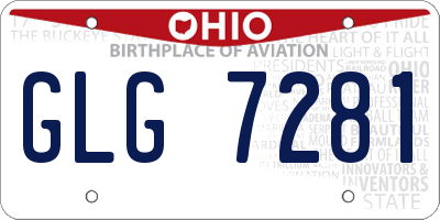 OH license plate GLG7281