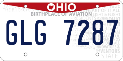 OH license plate GLG7287