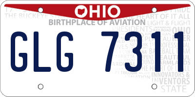 OH license plate GLG7311