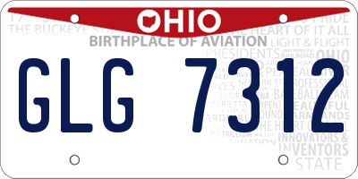 OH license plate GLG7312