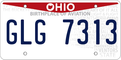 OH license plate GLG7313