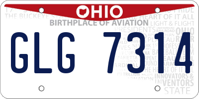 OH license plate GLG7314
