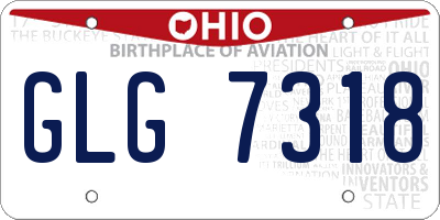 OH license plate GLG7318