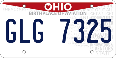 OH license plate GLG7325