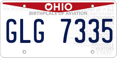 OH license plate GLG7335