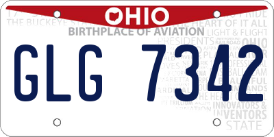 OH license plate GLG7342
