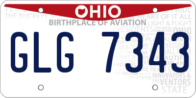 OH license plate GLG7343