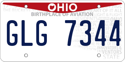OH license plate GLG7344