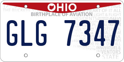 OH license plate GLG7347