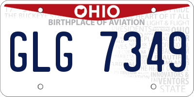 OH license plate GLG7349