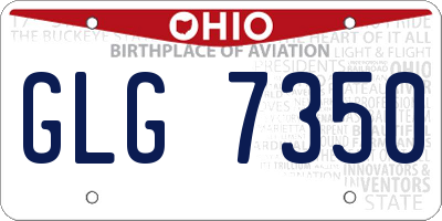 OH license plate GLG7350