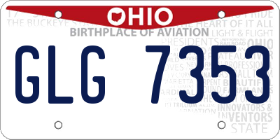 OH license plate GLG7353