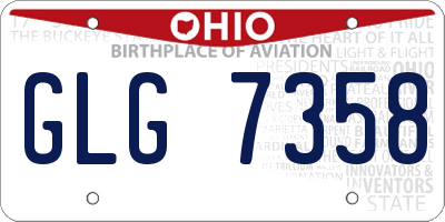 OH license plate GLG7358