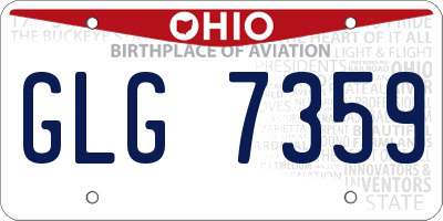 OH license plate GLG7359