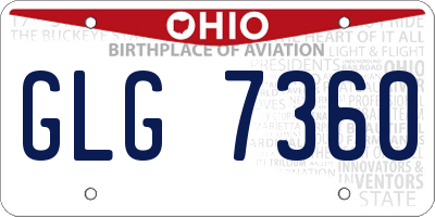 OH license plate GLG7360