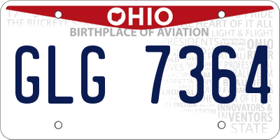 OH license plate GLG7364