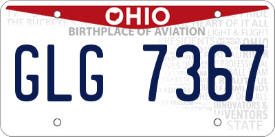 OH license plate GLG7367