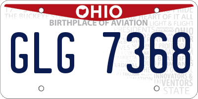 OH license plate GLG7368