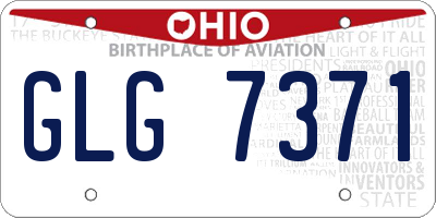 OH license plate GLG7371