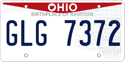 OH license plate GLG7372