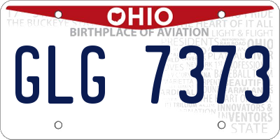 OH license plate GLG7373
