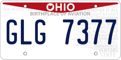 OH license plate GLG7377