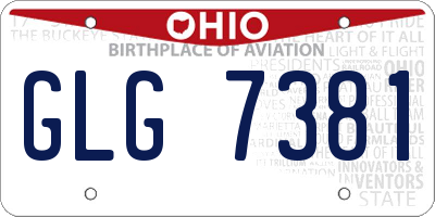 OH license plate GLG7381