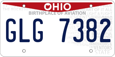 OH license plate GLG7382