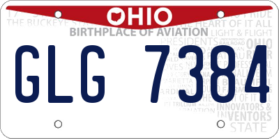 OH license plate GLG7384