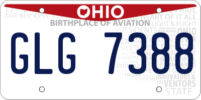 OH license plate GLG7388