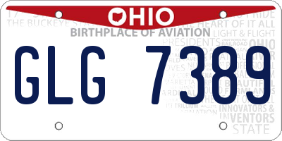 OH license plate GLG7389