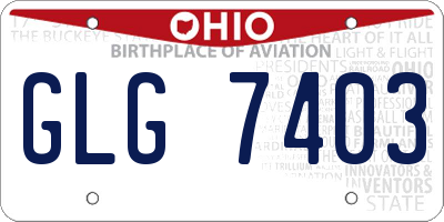 OH license plate GLG7403