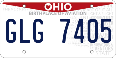 OH license plate GLG7405