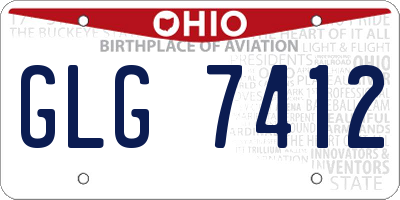 OH license plate GLG7412