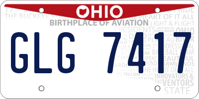 OH license plate GLG7417