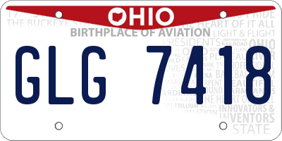OH license plate GLG7418
