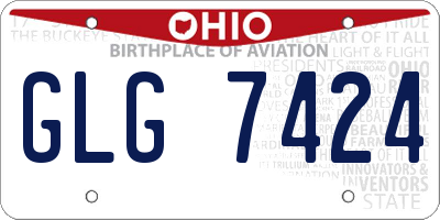 OH license plate GLG7424