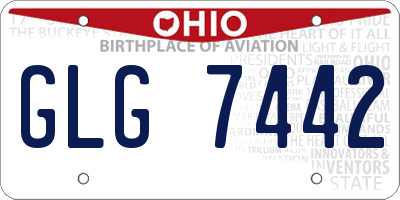 OH license plate GLG7442