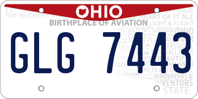OH license plate GLG7443